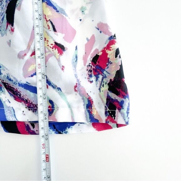 Dex Dress Abstract Back Zip Pockets Fit & Flare Lined Black Strap Women's M - Picture 9 of 10